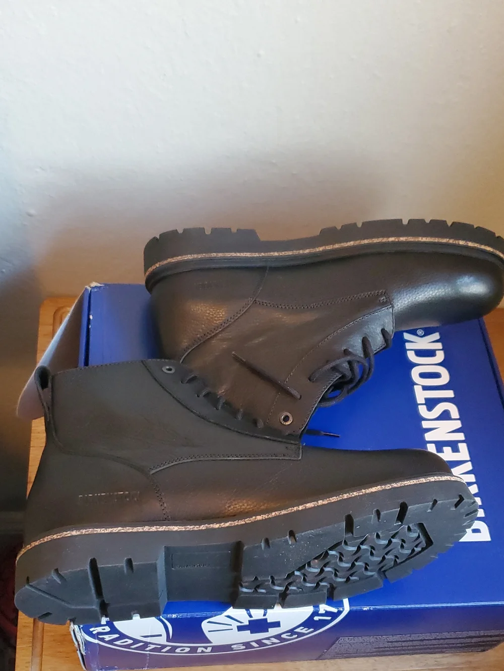 NIB Birkenstock Highwood Mid Grained Leather Chukka Lace-Up Mens 12